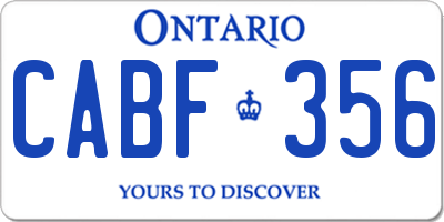 ON license plate CABF356