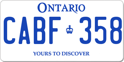 ON license plate CABF358