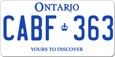 ON license plate CABF363