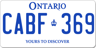 ON license plate CABF369