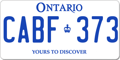 ON license plate CABF373