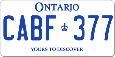 ON license plate CABF377