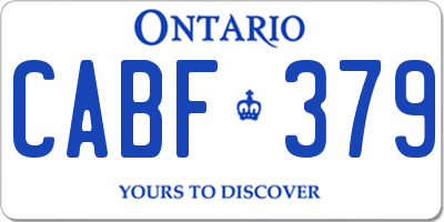 ON license plate CABF379