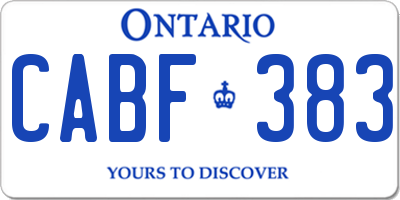 ON license plate CABF383