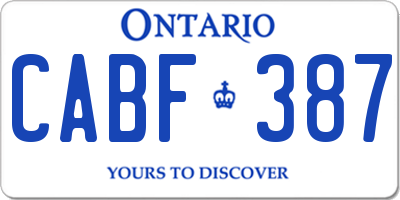 ON license plate CABF387