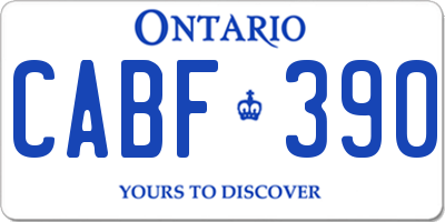 ON license plate CABF390