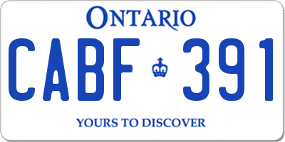 ON license plate CABF391