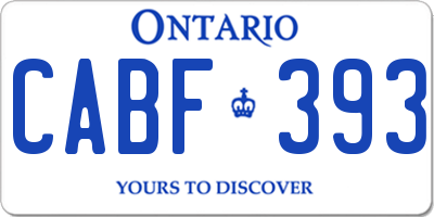 ON license plate CABF393