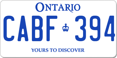 ON license plate CABF394