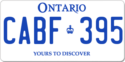 ON license plate CABF395