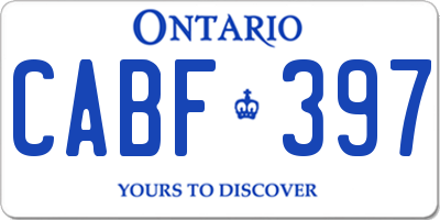 ON license plate CABF397