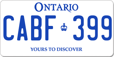 ON license plate CABF399