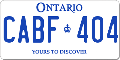 ON license plate CABF404