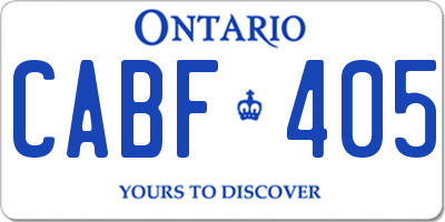 ON license plate CABF405