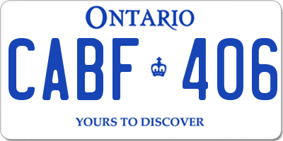 ON license plate CABF406