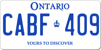 ON license plate CABF409