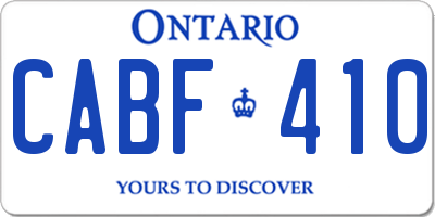 ON license plate CABF410