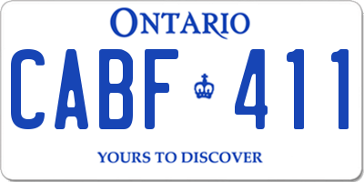 ON license plate CABF411