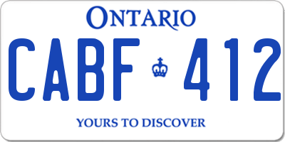 ON license plate CABF412