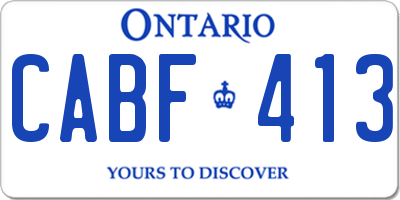 ON license plate CABF413