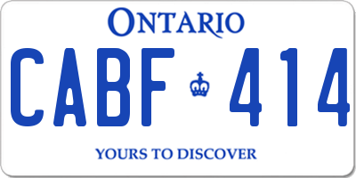 ON license plate CABF414