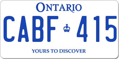 ON license plate CABF415