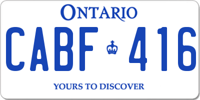 ON license plate CABF416