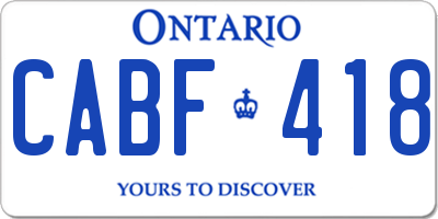 ON license plate CABF418