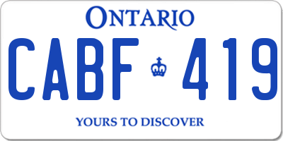 ON license plate CABF419