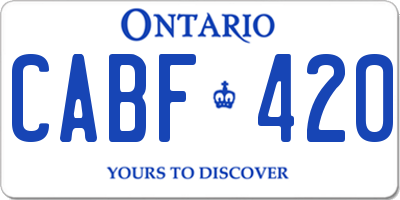 ON license plate CABF420