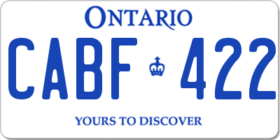 ON license plate CABF422