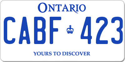 ON license plate CABF423