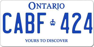 ON license plate CABF424