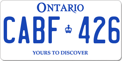 ON license plate CABF426