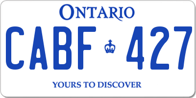 ON license plate CABF427