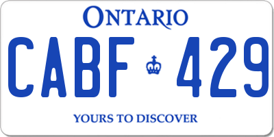 ON license plate CABF429