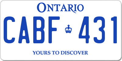 ON license plate CABF431