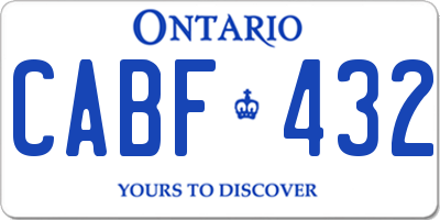 ON license plate CABF432