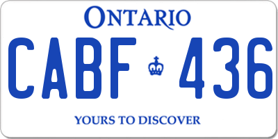 ON license plate CABF436