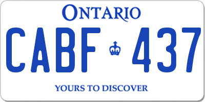 ON license plate CABF437