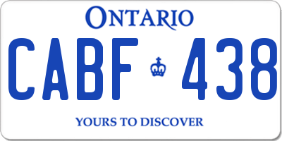 ON license plate CABF438