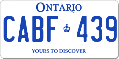 ON license plate CABF439