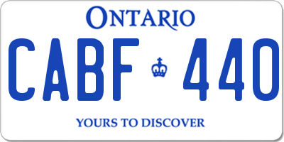 ON license plate CABF440