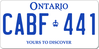 ON license plate CABF441