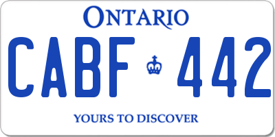 ON license plate CABF442