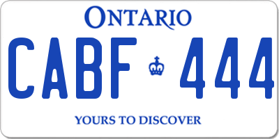 ON license plate CABF444