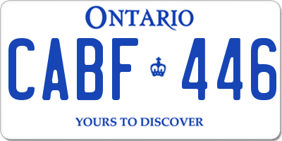 ON license plate CABF446