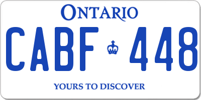 ON license plate CABF448