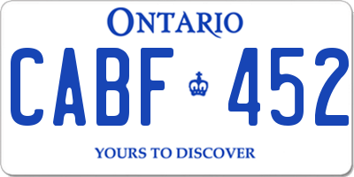 ON license plate CABF452