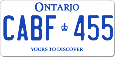 ON license plate CABF455